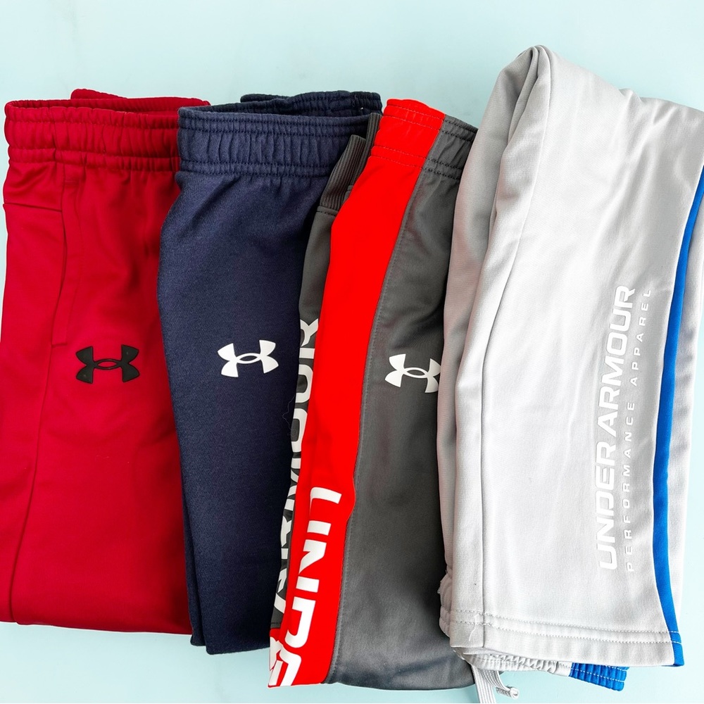❌SOLD Boy’s size 7 / XS Under Armour athletic pants 5 pair bundle